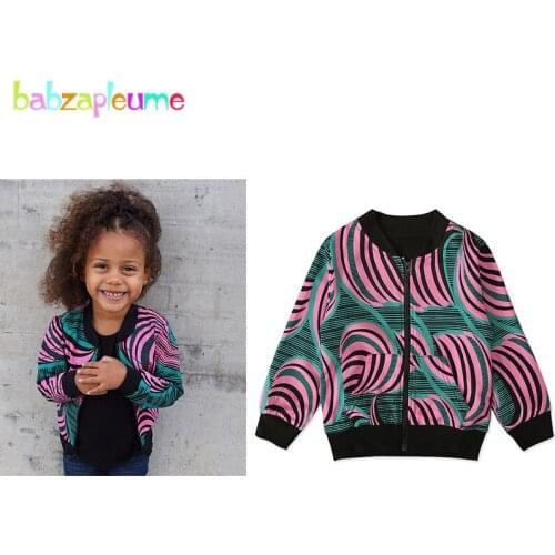 Baby Outerwear Spring Toddler Boy Fall Clothes Fashion Long Sleeve Print Zipper Jacket For Kids Coat Little Girls Clothing 1946