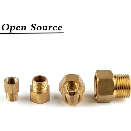 1Pcs Copper M/F 1/8"1/4" 3/8" 1/2" 3/4" BSP Male To Female Threaded Brass Coupler Adapter Brass Pipe Fitting