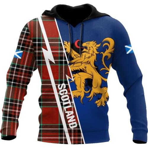 Mens 3D Printed Hoodies Scotland Vintage Harajuku Pullover Unisex Hood Sweatshirts Jacket Hip-Hop Women New Streetwear Outwear