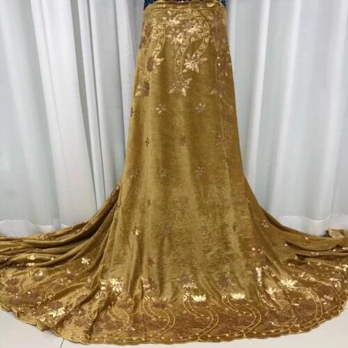 New Arrival Velvet Lace Fabric African Order Lace Fabric High Quality Nigeria Sequin Sewing Lace Fabric J4725