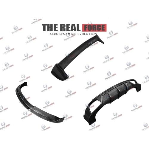 Suitable For 19-20 Porsche Macan TRF-V Carbon Fiber Full Lip Body Kit - Front Rear Lip Diffuser Spoiler