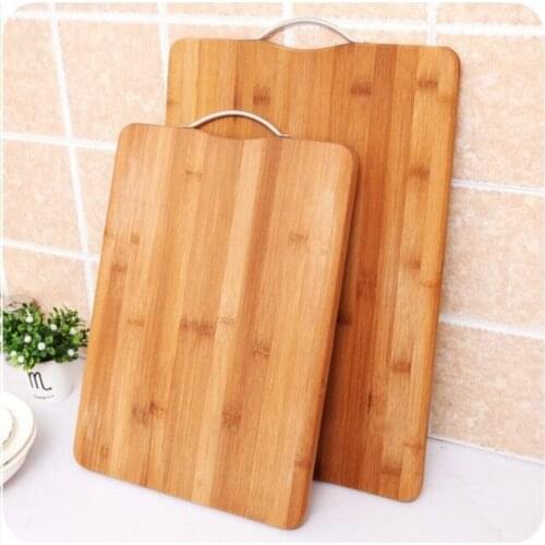 Bamboo chopping board Cutting board With Metal Handle Large Size Elegant Design Bidirectional Use 2 Pieces 34*24/30*20cm