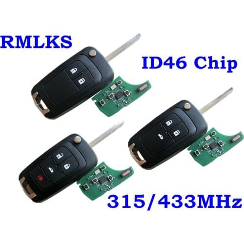 RMLKS 2 3 4 Remote Control Key Fob 315MHz 433MHz With ID46 Chip Fit For Chevrolet Cruze Malibu HU100 Blade For Buick Flip Remote