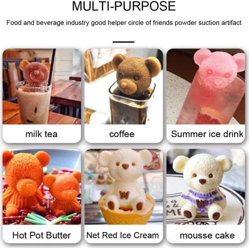 3D Silicone Mold Non-Stick Kitchen Supplies DogShape Mould Tray White Little Bear Ice Cube Maker DIY Baking Tools Ice Cube Maker
