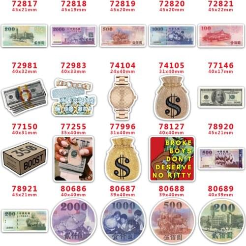 DIY Craft Supplies Sewing Accessories Cartoon Money Printed Planar Resins Mold 30 Pieces. PR-72817