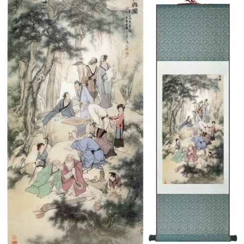 Traditional Chinese art painting Silk scroll painting Chinese wash painting Chinese wash painting 18100909