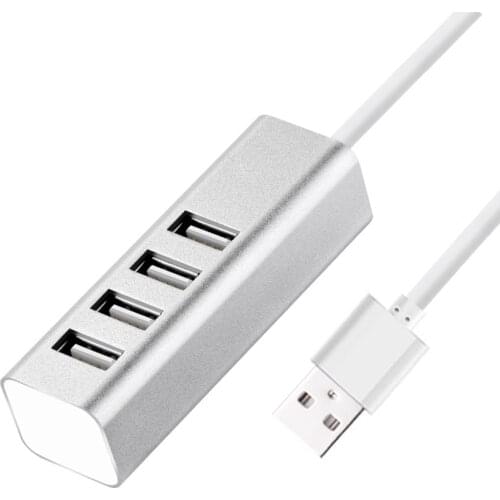 0.3M/1M 4 Ports USB 2.0 HUB Aluminum Portable OTG HUB USB Splitter For Macbook Laptop PC Tablet Computer Accessories