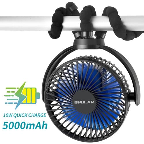 Clip Fan with Flexible Tripod Rechargeable Battery Powered,Portable Handheld USB Fan for Travel Office Room Outdoor Stroller Car