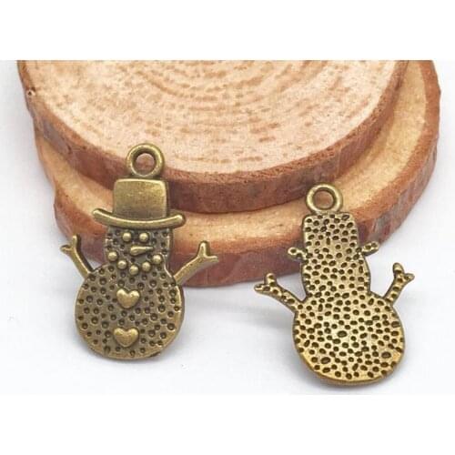 Vintage 20 pcs Christmas snowman charms snowman Pendants fit DIY handmade necklace earring bracelet charms Jewelry Making