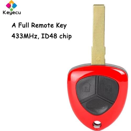 KEYECU Replacement Remote Control Car Key With 3 Buttons 433MHz ID48 Chip - FOB for Ferrari 458 Italia 2010 2011 2012 2013 2014