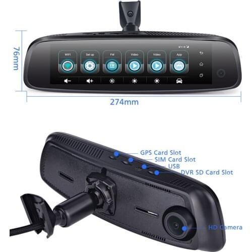 8 inch Rearview Mirror 3CH Cameras 2GB+32GB Car DVR 4G Android DVR Dash Cam HD 1080P Auto Camera GPS WIFI ADAS Registrar