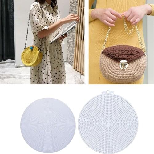 10x Clear Plastic Canvas Circles Sewing Embroidery Knit Bag Bottom Liner Mat DIY