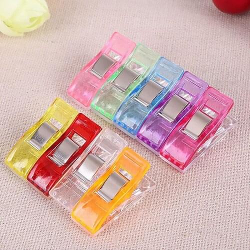 20pcs Job Foot Case Multicolor Plastic Clips Fabric Clamps Patchwork Hemming Sewing Tools Sewing Accessories Clothespins Clamp