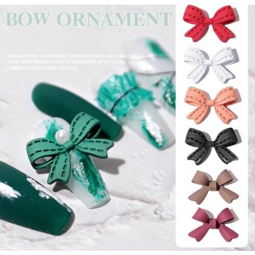 2021 Plastic Spray Paint Bow Stickers for Nails Decoration Fashion Multi-Color Nail Art Accessories for Manicure Design