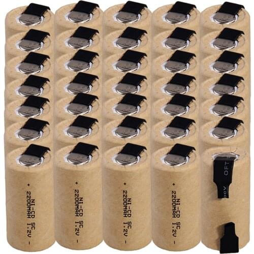 Lowest price 35 piece SC battery 1.2v batteries rechargeable 2200mAh nicd battery for power tools akkumulator