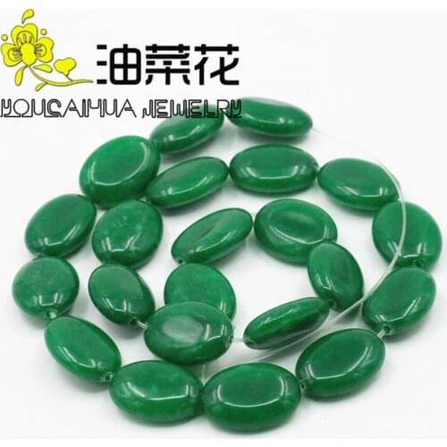 Accessory Crafts Parts Trendy 13x18mm Green Semi Finished Stone Chalcedony Oval Loose Beads Wholesale Diy Girls Women Gifts 15in