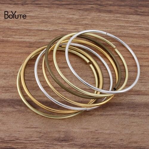 BoYuTe (20 Pieces/Lot) 52*2MM Metal Brass Simple Bracelet Materials Handmade Diy Jewelry Accessories Wholesale