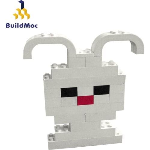 BuildMoc Friend For Girl Bunny Rabbit Animal World Park Building Blocks MOC Friend Cute Hare Model Bricks Toys For Children Gift