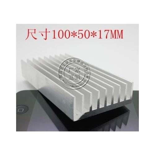 Fast Free ship 2pcs/lot Custom Pure aluminum heatsink 100*50*17MM electronic aluminum radiator