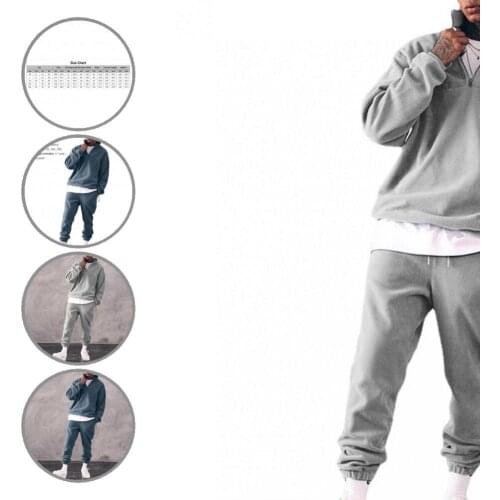 Long Stylish Stand Collar Sweatshirt Pants Set Sportswear Sports Suit Ankle Banded for Training