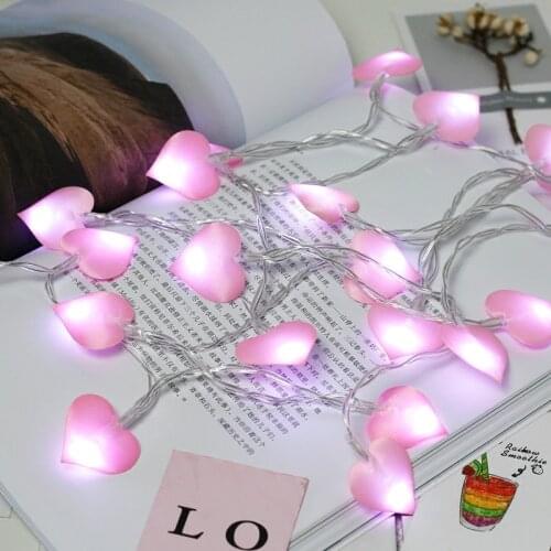 Hearts Garland LED String Light Battery Powered Fairy Lights Decoration For Valentines day Wedding Room Bedroom Children Gifts