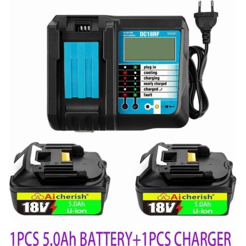 With LED Charger 18V Makita Battery Lithium Ion Rechargeable 5Ah 5000mAh Uses The Latest Version Of Tool BL1830 BL1840 BL185
