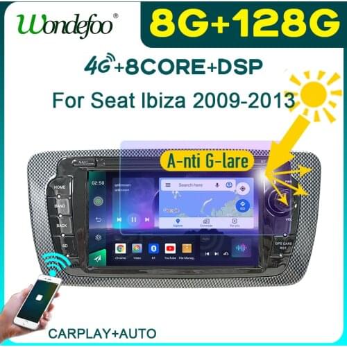 PX6 2 din android 10 car radio with screen For Seat Ibiza MK4 6J 2009-2013 Carplay Multimedia video players autoradio bluetooth