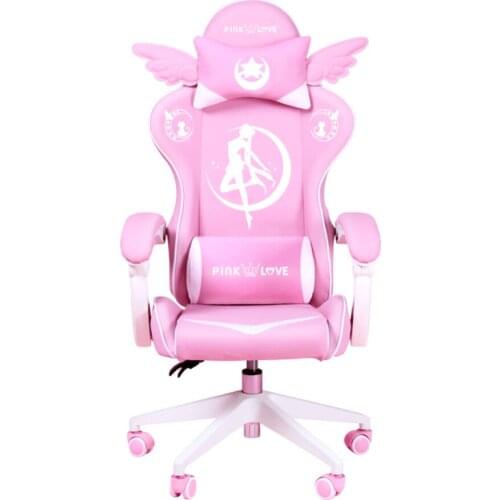2021 Lovely chair pink chair gaming chair silla game girl chair Live chair Computer chair Color chair office chair Bedroom chair