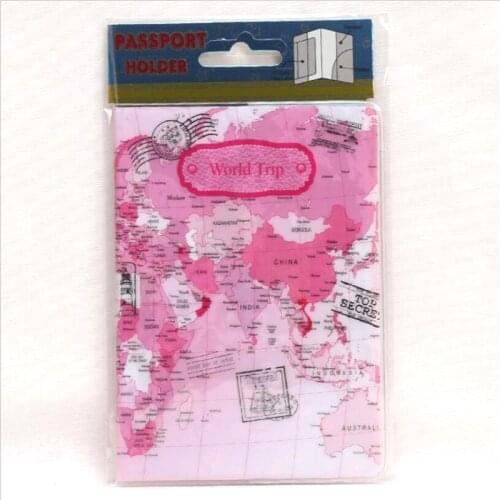 Fashion Travel World Map Passport Cover Wallet Bag Letter Pu Leather Id Address Holder Portable Boarding Travel Accessories