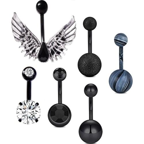 Wing Four Claw Navel Piercing Set Fashion Crystal Belly Button Rings Surgical Steel Sexy Navel Piercing Ombligo Body Jewelry