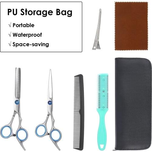 Hair Cutting Kit with Storage Bag Portable Hair Shears Kit Including Stainless Steel Shears Razor Edge Thinning Hair Scissors
