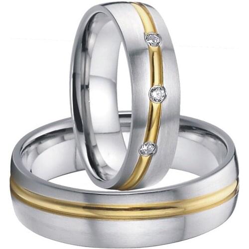 Handmade custom unique design titanium steel his and hers wedding rings sets for men and women 2015 alliances