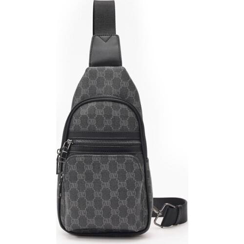 2021 New Men Chest Bag Luxury Design Letter Pattern Shoulder Crossbody Bag Male Fashion Small Sling Bag Zipper Chest Pack Trendy