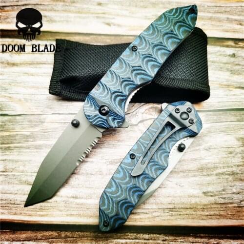 177mm 5CR15MOV Blade Knives Folding Knife G10 Handle Tactical Hunting Survival Pocket Knives Combat Camping EDC Tools