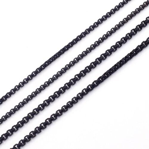 Stainless steel wild black square pearl necklace titanium steel clavicle necklace mens jewelry