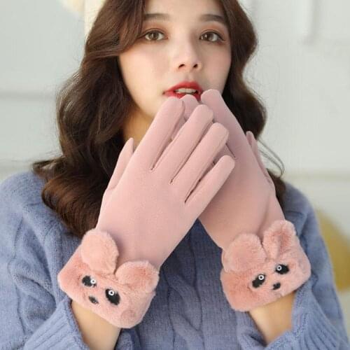 Womens Winter Gloves Plush Gloves Winter Gloves Mittens Womens Wintercotton Gloveswindproof and Cold-Proof Touch Screen Gloves