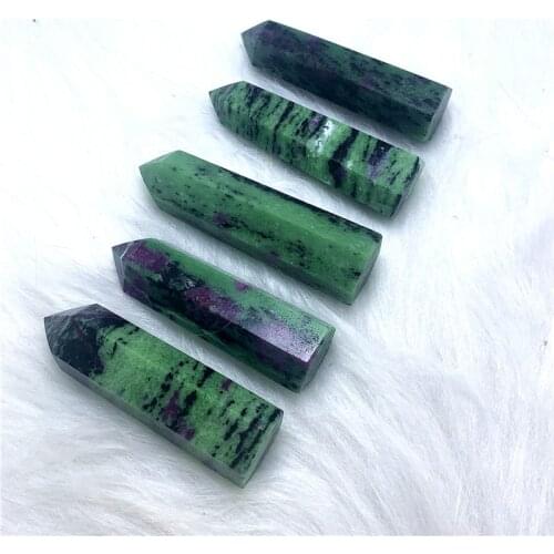 Carved natrual epidote wand reiki healing crystals point energy tower for home decoration