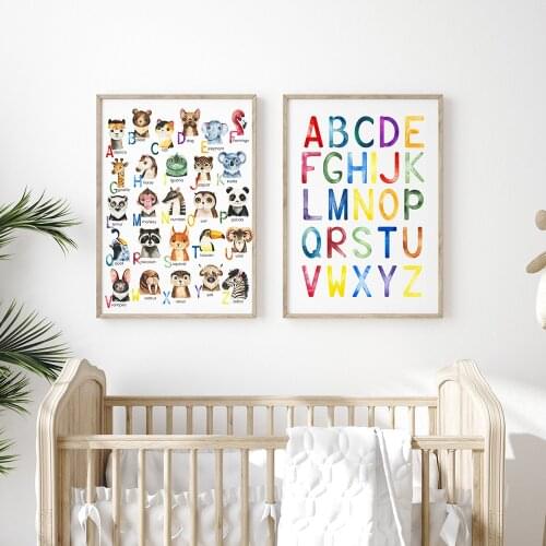 Safari Baby Animals Canvas Poster Nursery Colorful Wall Art Print Modern Animal Painting Nordic Kid Bedroom Decoration Picture