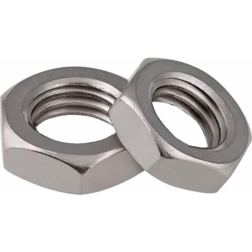 Hex Thin Nut M4 M5 M6 M8 M10 M12 M14 M16 M18 M20 Lock Nuts Flat Hexagon Nuts 316 Stainless Steel DIN439 Thin Nuts