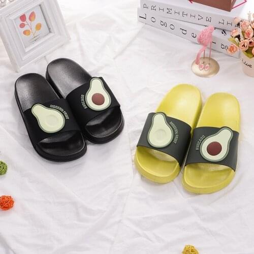 Ins Style Awry Fruit Pattern Male Cartoon Indoor Bathroom Wear Shoes Home Slippers For Men Couple Summer Fashion Flip Flops