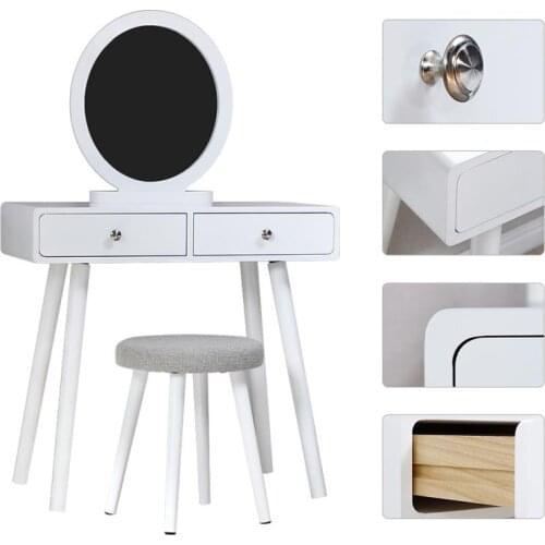 Nordic Dresser Small Apartment Modern Dressing Table Bedroom Dressers Modern Simple Makeup Organizer Table Wooden Vanity HWC