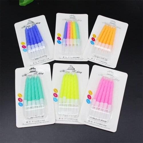 10PCS/bag Exquisite 8cm Threaded Candle Romantic Birthday Party Creative Environmentally Friendly Smokeless Wedding Party Candle