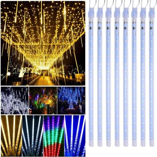 LED Meteor Shower Rain Lights Waterproof Xmas Decoration Light Falling String Lights Connectable