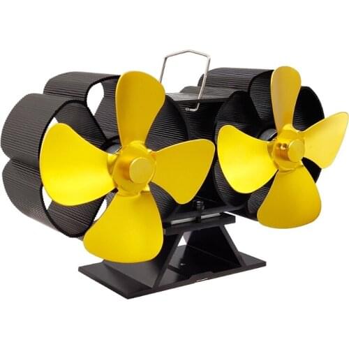 M89B 8 Blades Home Fireplace Stove Fan Heat Powered Fan Efficient Heat Distribution for Wood Log Burner Fireplace Increases