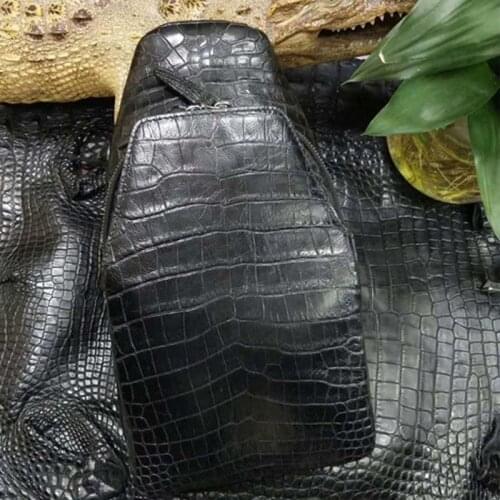 Xinepiju new arrival men chest bag crocodile leather bag crocodile chest bag Oblique cross chest package