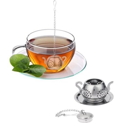 1PC Stainless Steel Tea Infuser Teapot Tray Spice Tea Strainer Herbal Filter Teaware Accessories Kitchen Tools tea infuser
