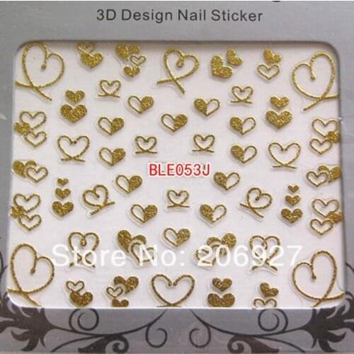 2PCS BLE053J-Gold Nail Art Cute Cartoon Sticker Nail Art Sticker