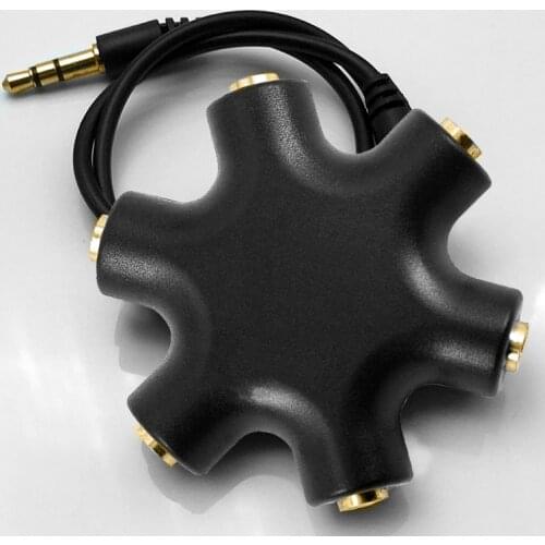 3.5mm Earphone Audio Splitter 1 Male to 1 2 3 4 5 Female Cable 5 Way Port Aux Music Sound Output Cables Stereo Headset Extension