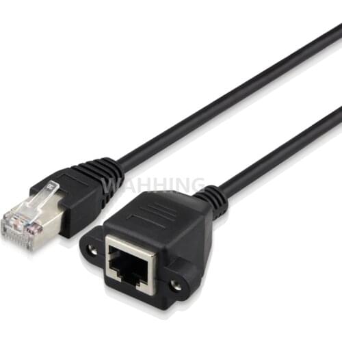 8Pin 8 Pin RJ45 Male to Female Cable Screws Panel Mount Ethernet LAN Network RJ45 Extension Cable HY1337