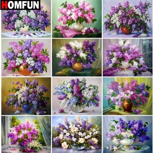 HOMFUN Full Square/Round Drill 5D DIY Diamond Painting "Bouquet landscape" Embroidery Cross Stitch 5D Home Decor Gift